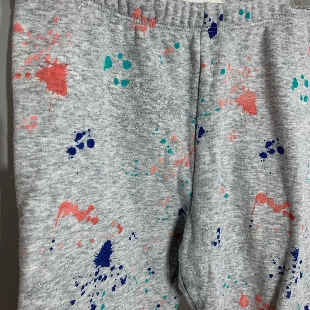 Gymboree Fleece lined paint splat Cotton pants large kids girls